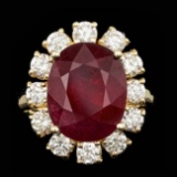 14k Yellow Gold 8.50ct Ruby 1.65ct Diamond Ring