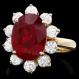 14k Yellow Gold 8.00ct Ruby 1.50ct Diamond Ring