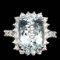 14k Gold 5.50ct Aquamarine 1.00ct Diamond Ring