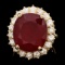 14k Yellow Gold 21.50ct Ruby 2.00ct Diamond Ring