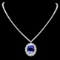 18k Gold 21ct Tanzanite 6ct Diamond Necklace