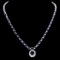 14k Gold 27ct Sapphire 3.35ct Diamond Necklace