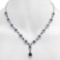 18K Gold 12.30ct Sapphire 5.25ct Diamond Necklace