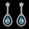 14k White Gold 4.50ct Aquamarine 2.75ct Diamond Earrings