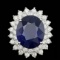14k Gold 13.50ct Sapphire 2.25ct Diamond Ring