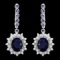 14k Gold 6.4ct Sapphire 1.00ct Diamond Earrings