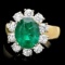 14k Gold 3.50ct Emerald 1.30ct Diamond Ring
