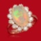 14K Gold 2.55ct Opal 1.18ct Diamond Ring