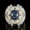 14K Gold 11.61ct Star Sapphire, 1.38ct Sapphire 1.55ct Diamond Ring