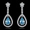 14k White Gold 4.50ct Aquamarine 2.75ct Diamond Earrings