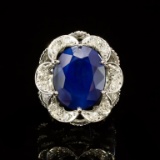 14K Gold 12.34ct Sapphire 0.85ct Diamond Ring