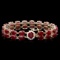 14k Gold 53.00ct Ruby 0.50ct Diamond Bracelet