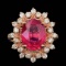 14k Rose Gold 4.00ct Ruby 0.65ct Diamond Ring