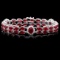 14k White Gold 22ct Ruby 1.30ct Diamond Bracelet