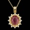 14k Gold 5.50ct Ruby 0.75ct Diamond Pendant