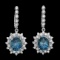 14k Gold 8.00ct Topaz 1.80ct Diamond Earrings