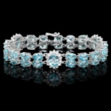 14k Gold 44.5ct Zircon 1.50ct Diamond Bracelet