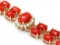 14k Gold 23.5ct Coral 1.50ct Diamond Bracelet