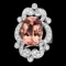 14k Gold 9.00ct Morganite 1.40ct Diamond Ring