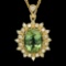 14K Gold 4.06ct Tourmaline 0.62ct Diamond Pendant