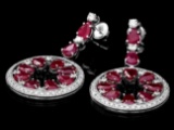 14k Gold 18.50ct Ruby 1.60ct Diamond Earrings