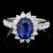 14k Gold 1.50ct Sapphire 0.90ct Diamond Ring