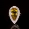 14k Gold 5.22ct Yellow Beryl 0.62ct Diamond Ring