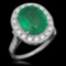 14K Gold 3.50ct Emerald 0.70ct Diamond Ring