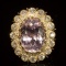 14K Gold 19.68ct Kunzite 2.75ct Diamond Ring