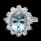 14k Gold 1.25ct Aquamarine 1.25ct Diamond Ring