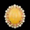 14k Yellow Gold 10.00ct Opal 1.00ct Diamond Ring