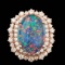 14k Rose Gold 6.00ct Opal 2.00ct Diamond Ring