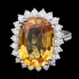 14k Gold 7.50ct Sapphire 0.80ct Diamond Ring
