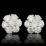 14k White Gold 2.35ct Diamond Earrings