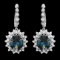 14k Gold 12.00ct Topaz 1.90ct Diamond Earrings