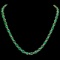 14k Gold 32ct Emerald 1.75ct Diamond Necklace