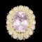 14k Gold 19.50ct Kunzite 2.75ct Diamond Ring