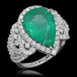 14K Gold 4.55 Emerald 1.20 Diamond Ring