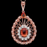 14k Rose 5.15ct Sapphire 1.00ct Diamond Pendant