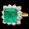 14k Gold 4.30ct Emerald 1.80ct Diamond Ring