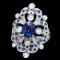 14k Gold 2.85ct Sapphire 0.40ct Diamond Ring