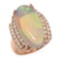 14K Gold 8.81ct Opal 1.10ct Diamond Ring