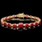 14k Gold 16.00ct Ruby 0.80ct Diamond Bracelet