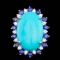 14k Gold 17.50ct Turquoise 0.60ct Diamond Ring