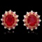 14k Gold 8.6ct Ruby 0.70ct Diamond Earrings