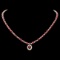 14k Yellow Gold 27ct Ruby 2.50ct Diamond Necklace