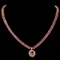 14k Gold 44ct Tourmaline 1.40ct Diamond Necklace