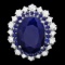 14k Gold 8.15ct Sapphire 0.90ct Diamond Ring