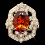 14k Gold 5.50ct Citrine 1.25ct Diamond Ring