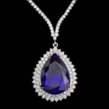 18k 38.00ct Tanzanite 12.35ct Diamond Necklace